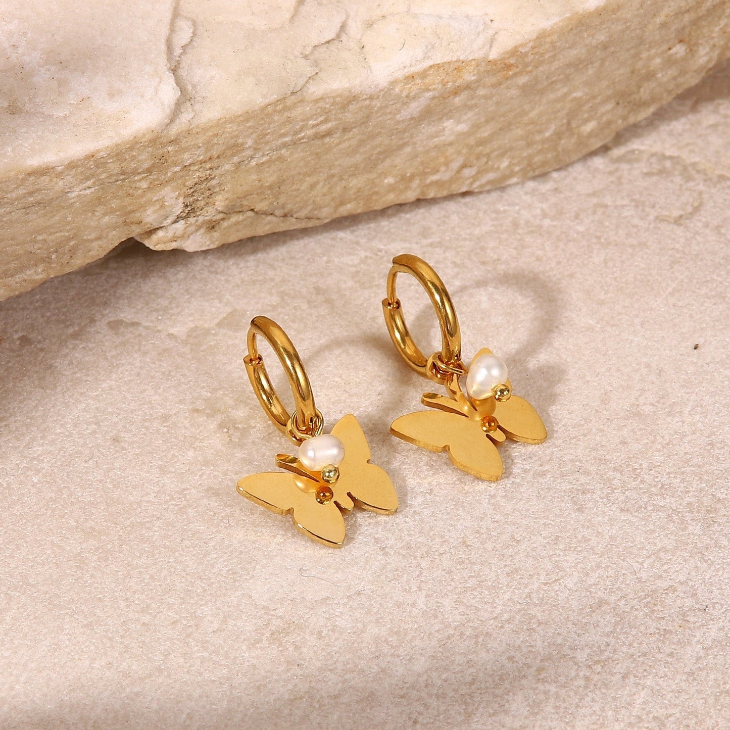 Trendy Butterfly Hoop Earrings