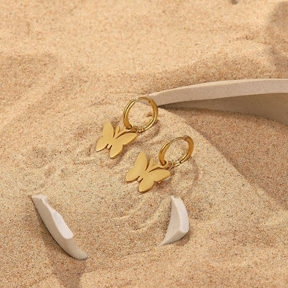 Trendy Butterfly Hoop Earrings