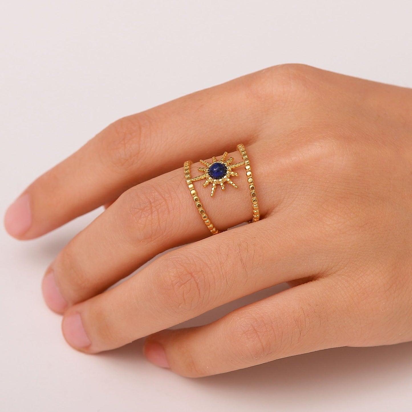 Enamel Star Rhinestone Ring