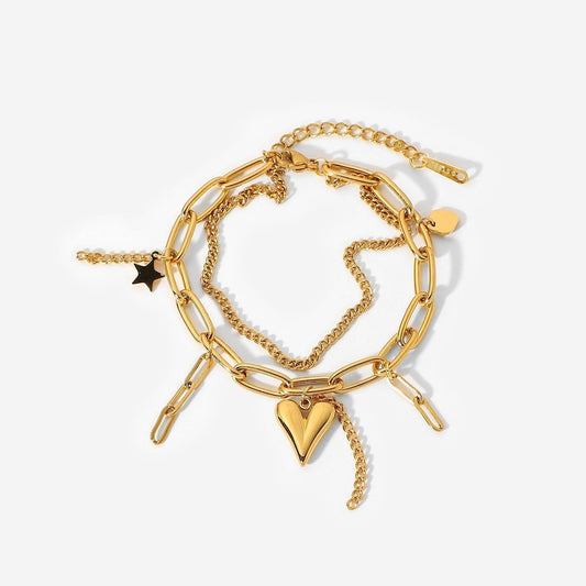 Multiple Layered Charms Bracelet