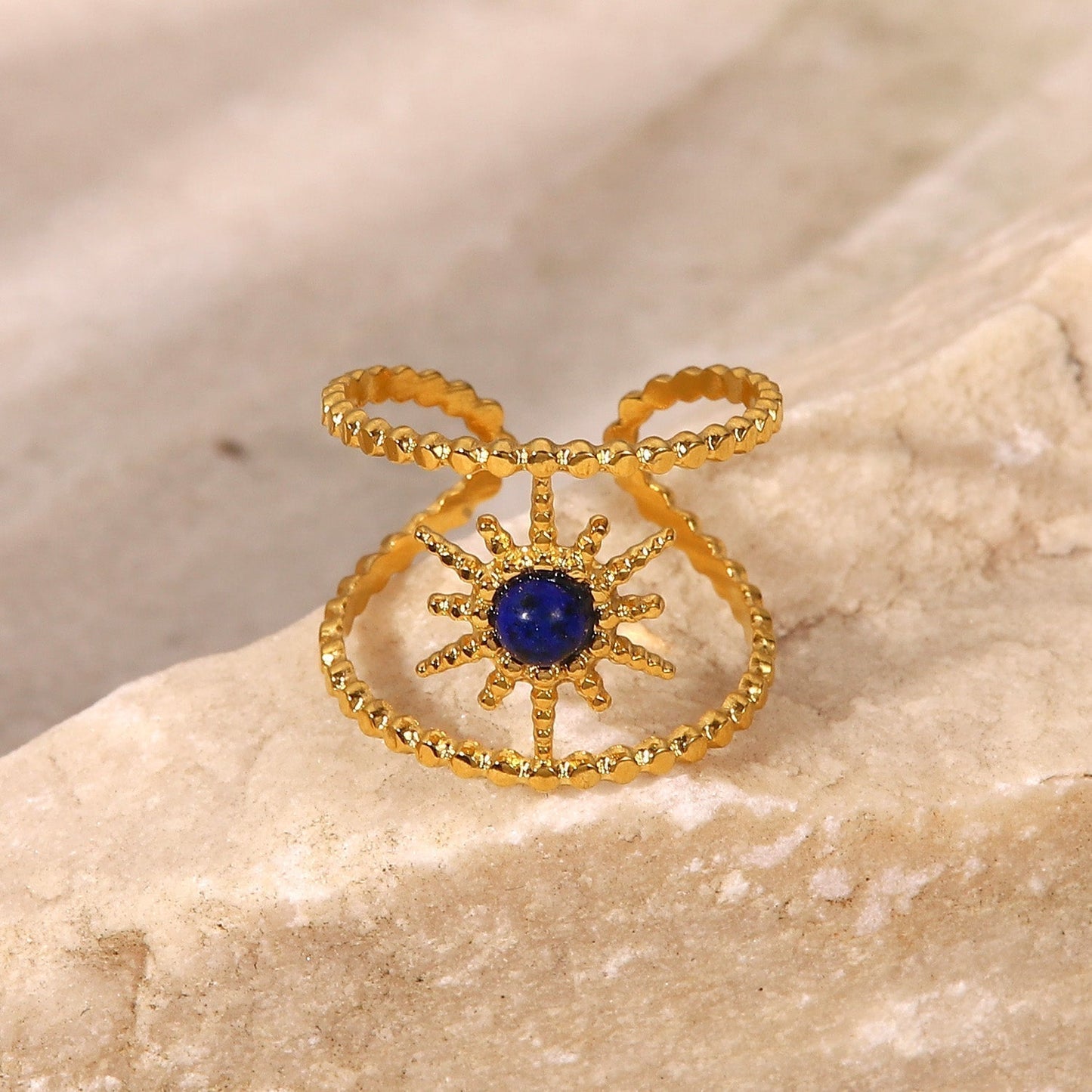 Enamel Star Rhinestone Ring