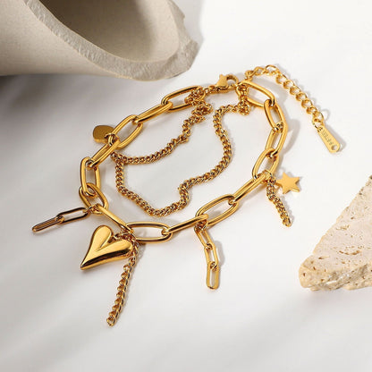 Multiple Layered Charms Bracelet