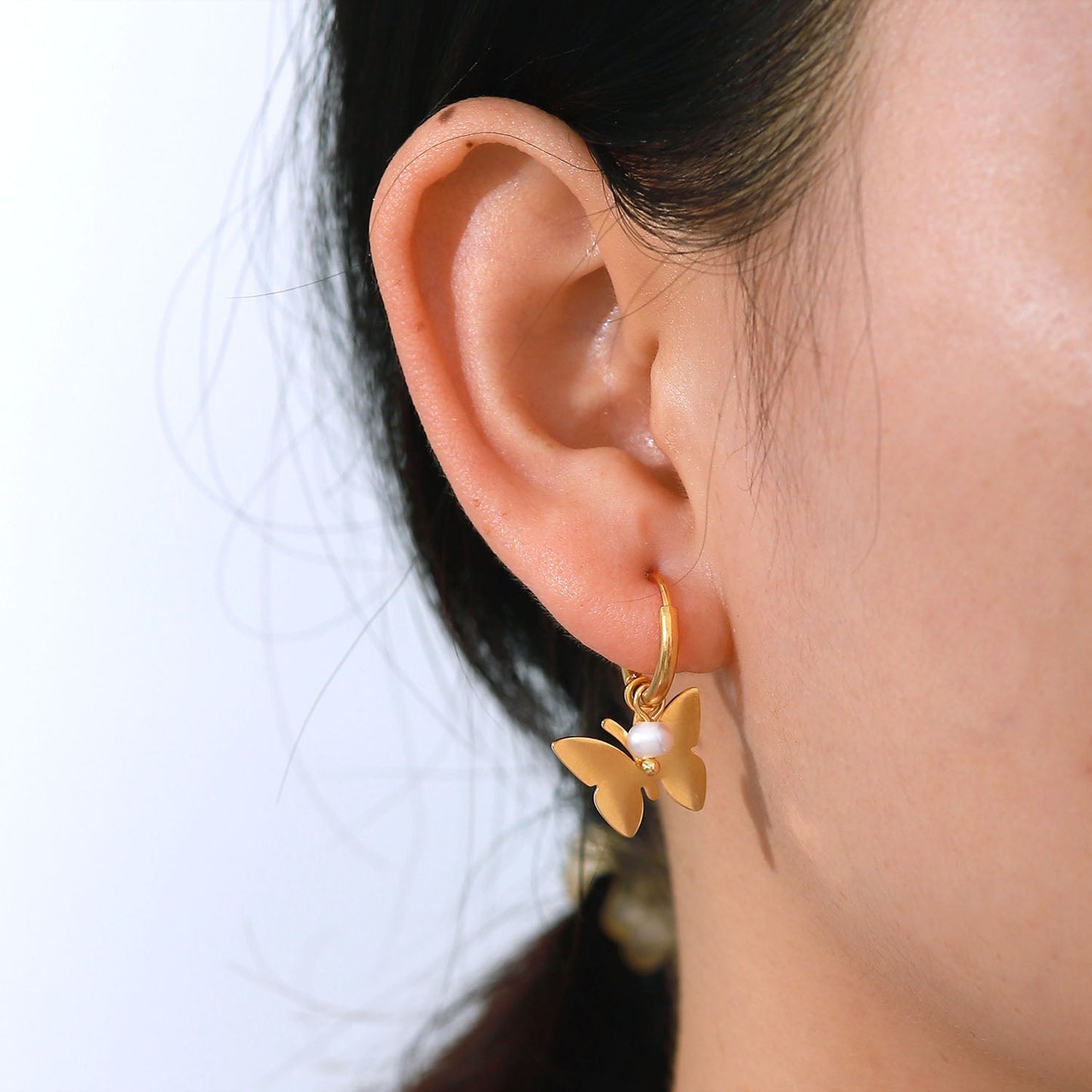 Trendy Butterfly Hoop Earrings