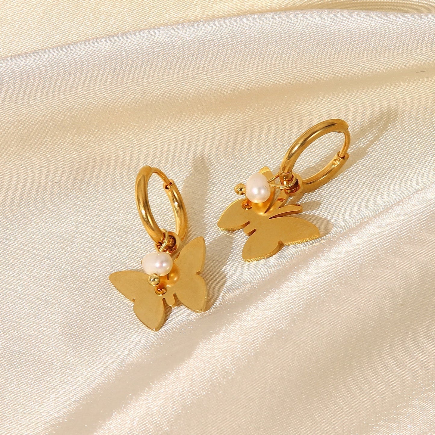 Trendy Butterfly Hoop Earrings