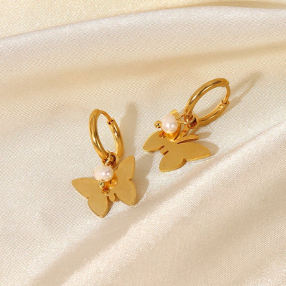 Trendy Butterfly Hoop Earrings