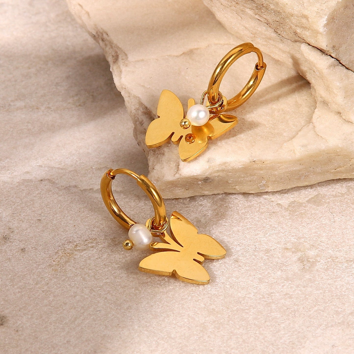 Trendy Butterfly Hoop Earrings