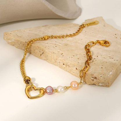 The Groovy Heart Pearl Bracelet
