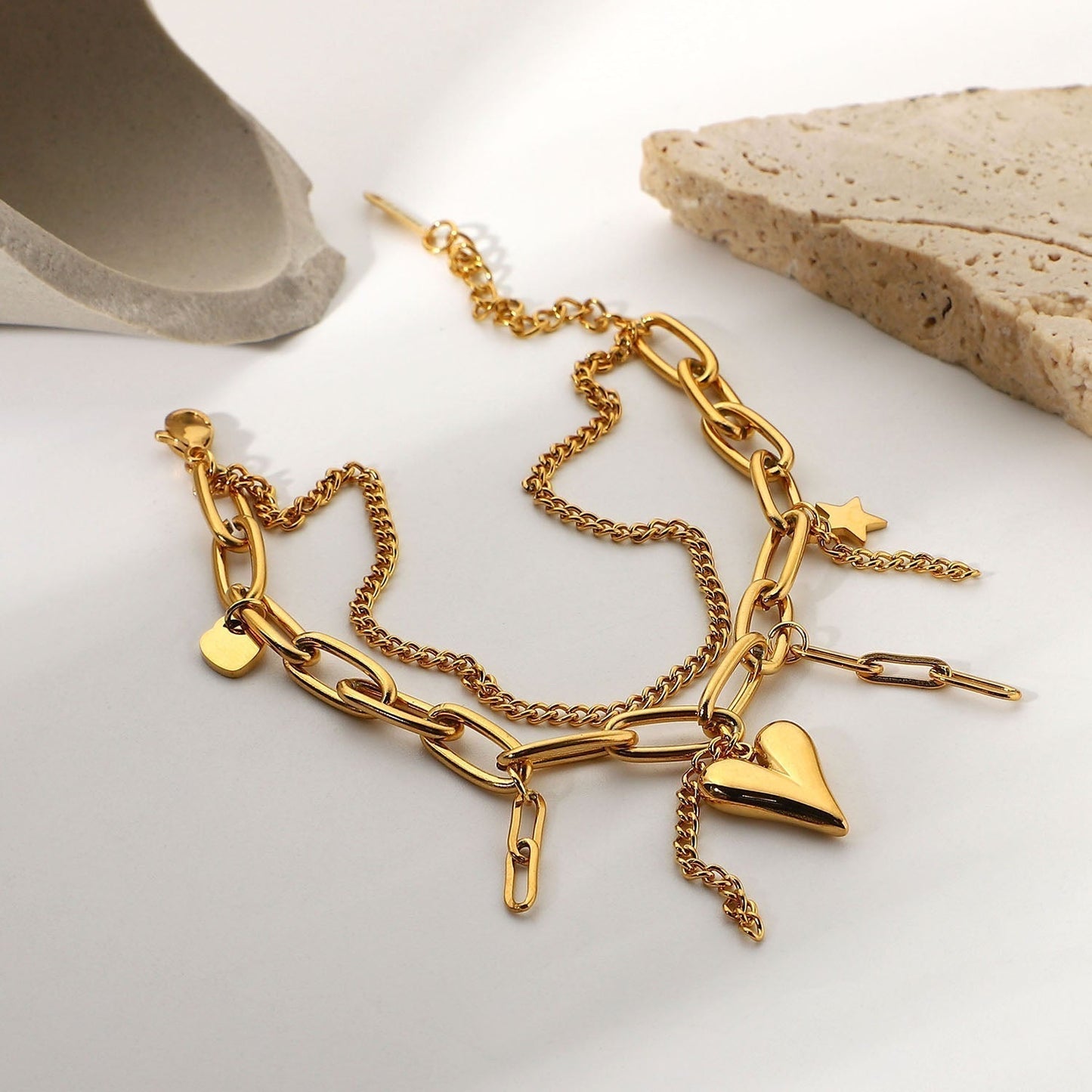 Multiple Layered Charms Bracelet
