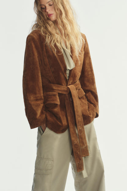 SUEDE LEATHER BLAZER