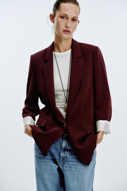 PRINTED CUFF BLAZER