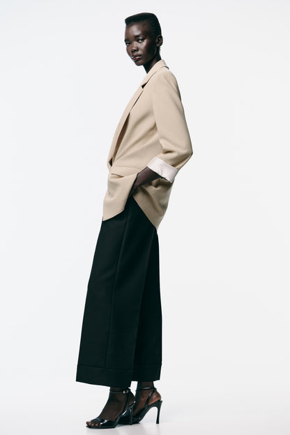 PRINTED CUFF BLAZER