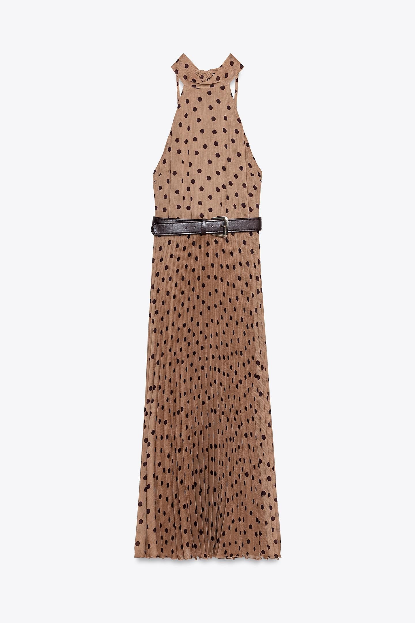 POLKA DOT MIDI DRESS WITH BELT