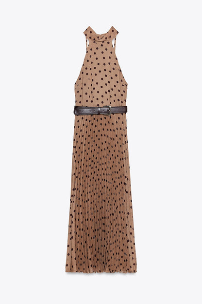 POLKA DOT MIDI DRESS WITH BELT