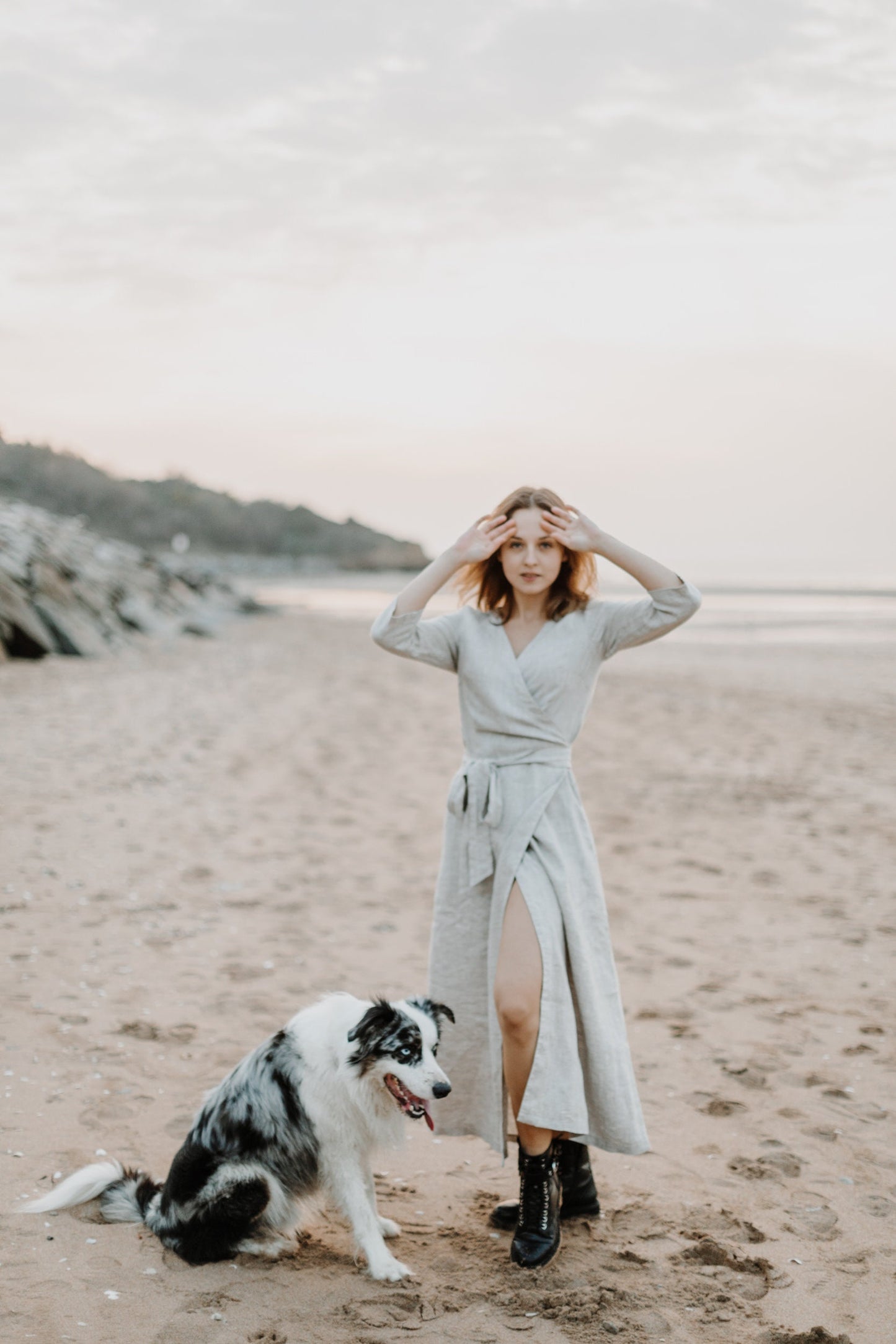 Linen Wrap Maxi Dress
