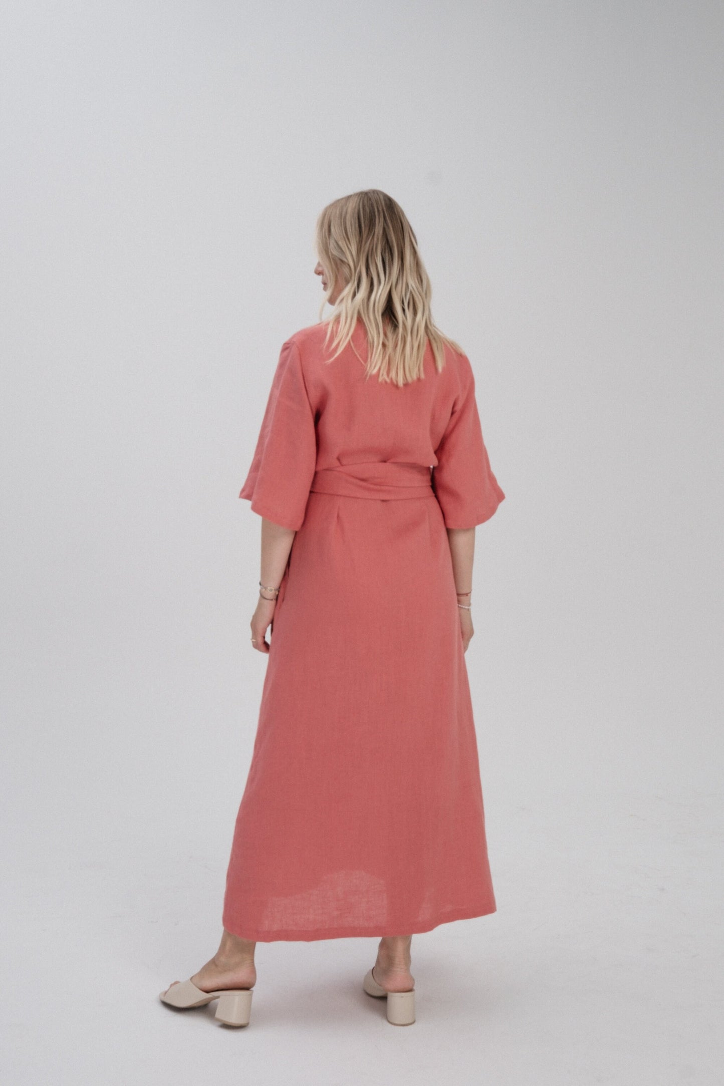 Maternity Linen Wrap Dress