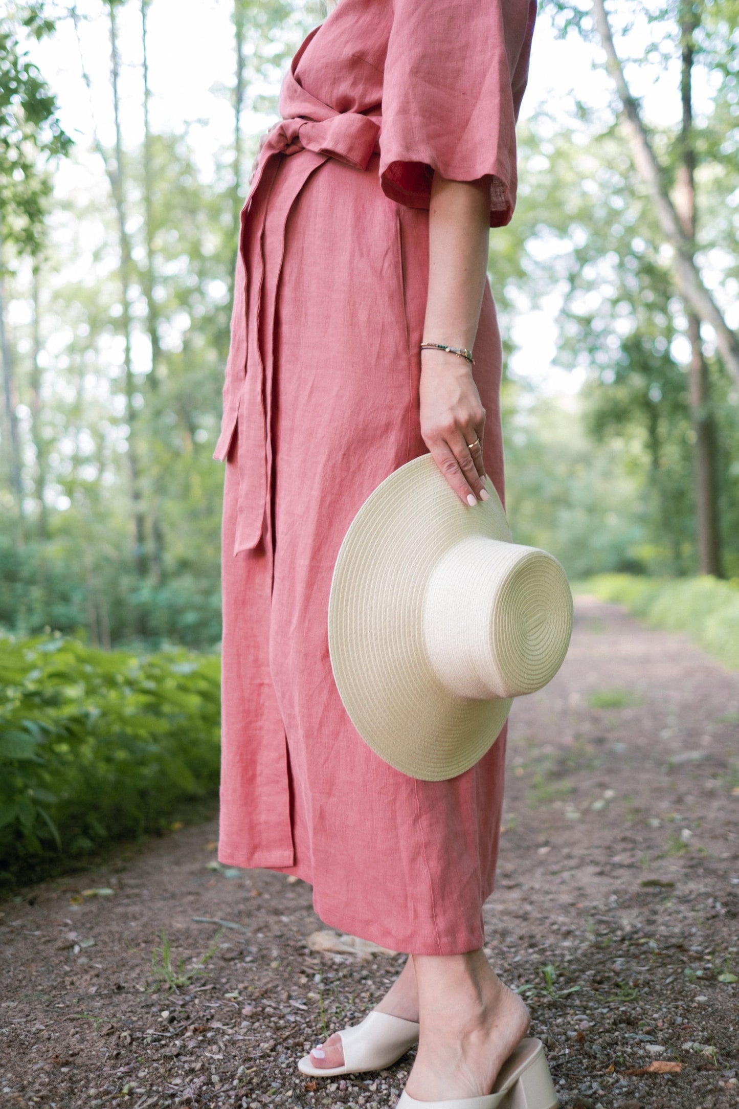 Maternity Linen Wrap Dress