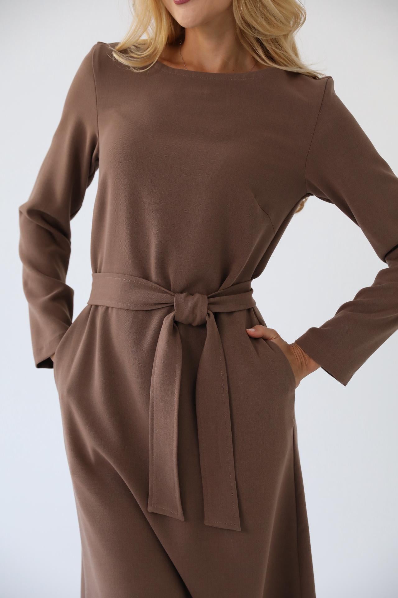 Warm Linen Midi Dress