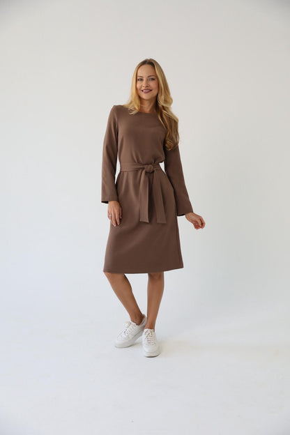 Warm Linen Midi Dress