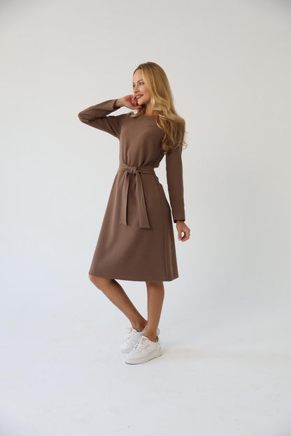 Warm Linen Midi Dress