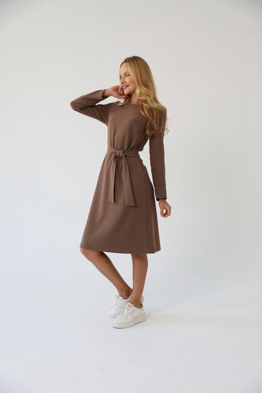 Warm Linen Midi Dress